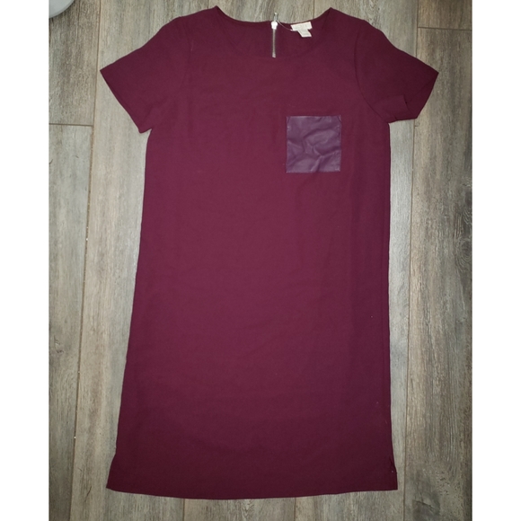 J.Crew Factory Leather Pocket Shift Dress - Picture 2 of 6